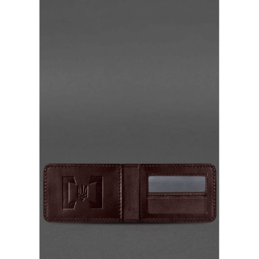 Кожаная обложка для удостоверения БЭБ (Бюро экономической безопасности Украины) Бордовая