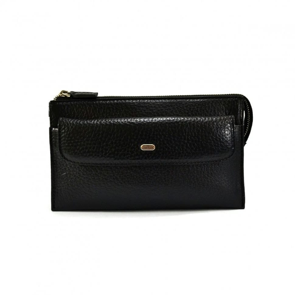 Барсетка кистьова шкіряна DESISAN 251-1 чорний гладкий