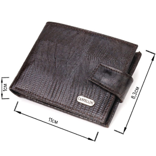Чоловічий гаманець із натуральної фактурної шкіри CANPELLINI 21512 Коричневий