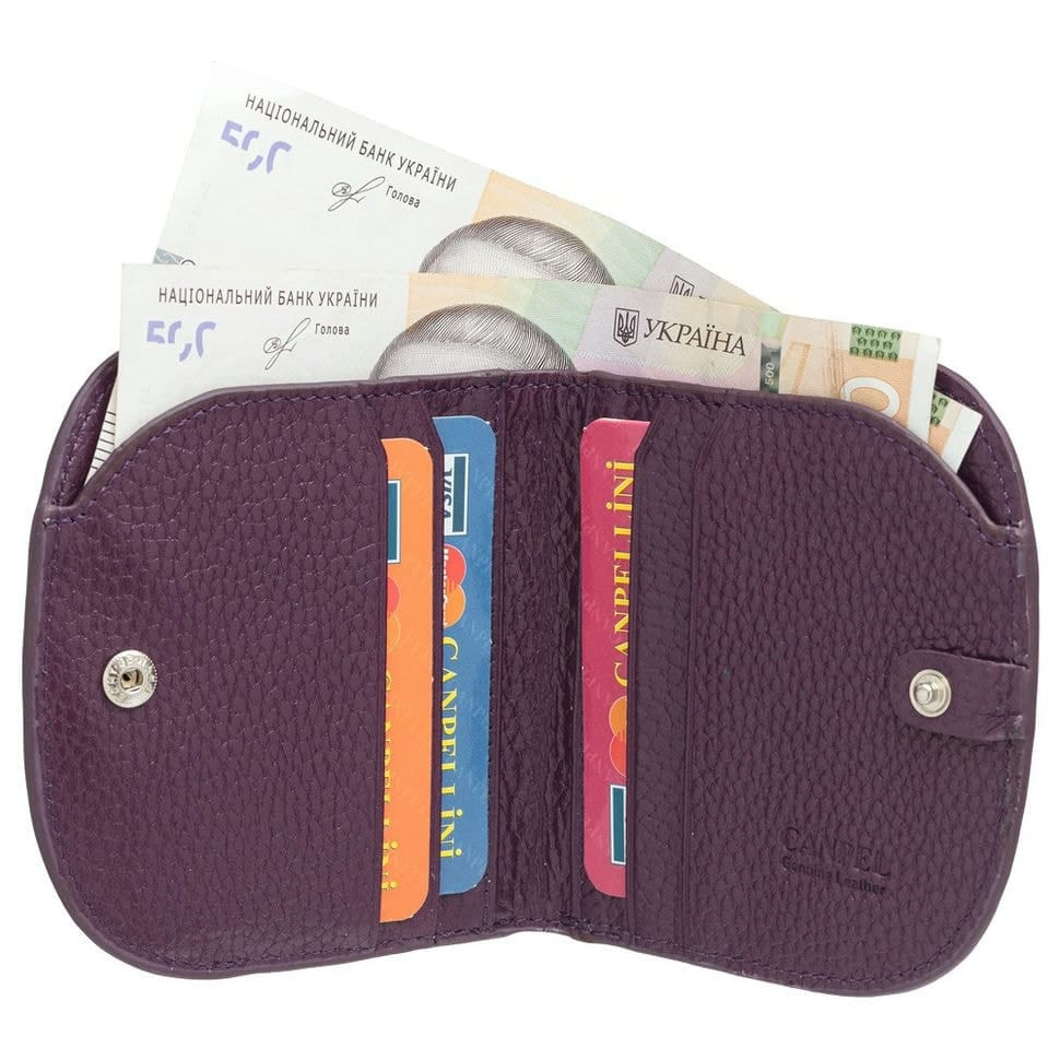 Гаманець жіночий шкіра CANPEL 715-95 фіолетовий флотар