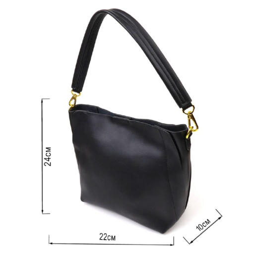 Ділова жіноча сумка з натуральної шкіри 22109 Vintage Чорна