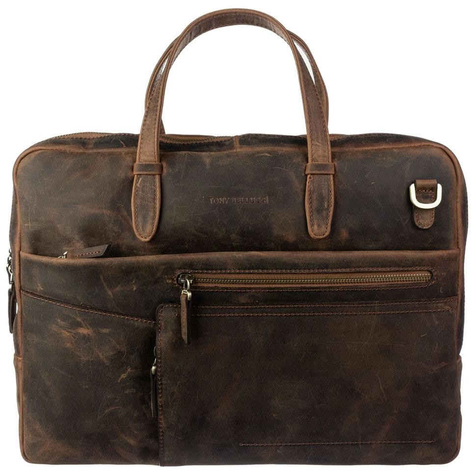 Шкіряний портфель Tony Bellucci 5160-07 рудий нубук