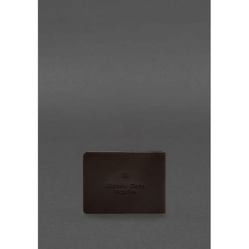 Шкіряна обкладинка для посвідчення учасника бойових дій (УБД) 2.2 темно-коричневий краст