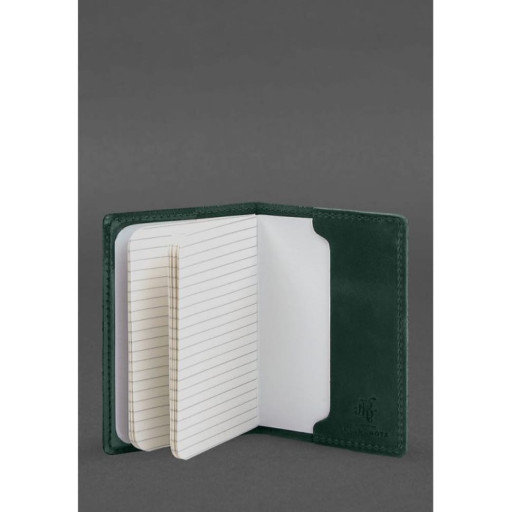 Шкіряна обкладинка для військового квитка офіцера запасу 8.2 зелена Crazy Horse