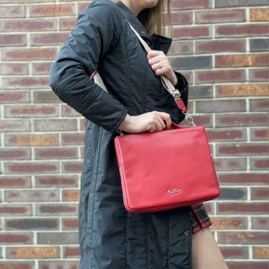 Leather bag Contatto 9594-28 rosso red