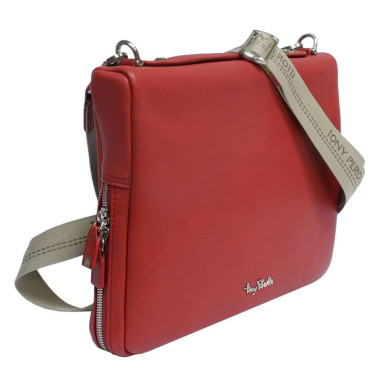 Leather bag Contatto 9594-28 rosso red