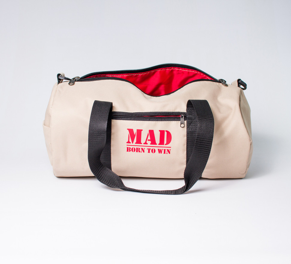 Женская спортивная сумка FitLadies бежевая для занятия фитнесом от MAD | born to win™