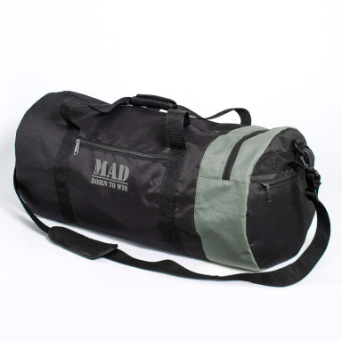 Большая спортивная сумка–тубус XXL 50L черно-серая от MAD | born to win™