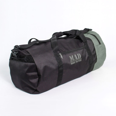 Большая спортивная сумка–тубус XXL 50L черно-серая от MAD | born to win™