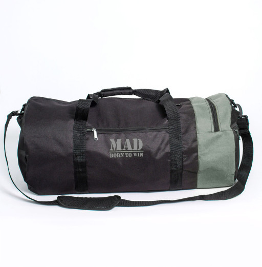 Велика спортивна сумка-тубус XXL 50L чорно-сіра від MAD born to win™