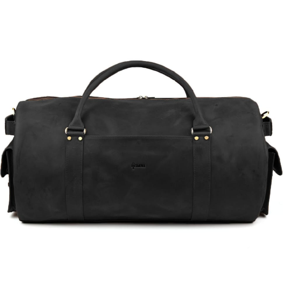 Дорожня сумка баул із натуральної шкіри RA-6564-4lx TARWA чорна