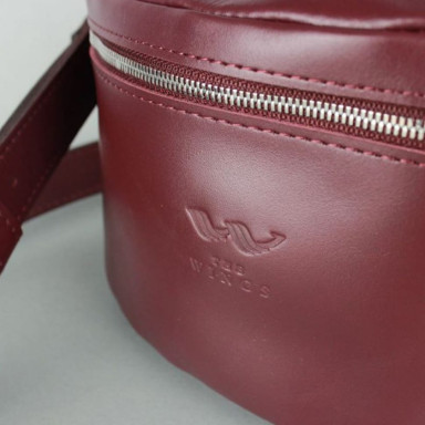 Leather belt bag burgundy