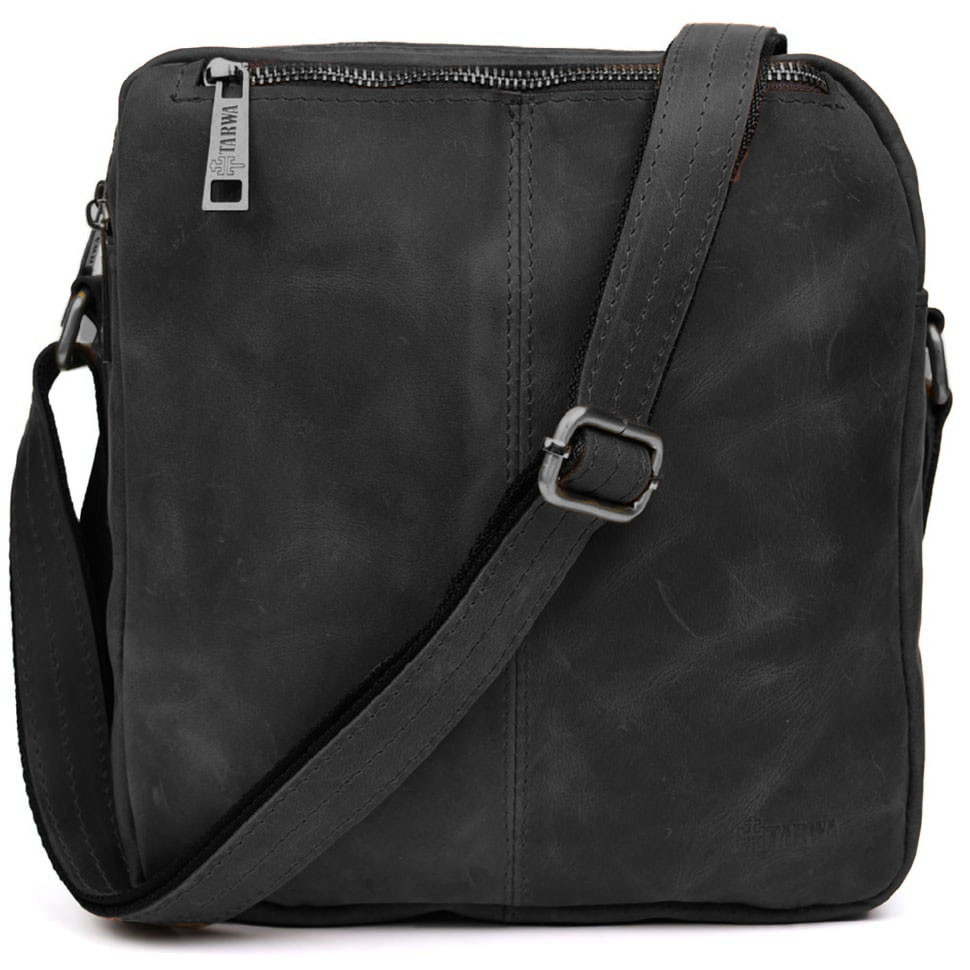 Сумка месенджер чоловіча вертикальна через плече TARWA Чорний RА-60121-3md 