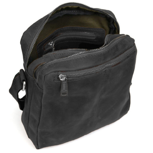 Сумка месенджер чоловіча вертикальна через плече TARWA Чорний RА-60121-3md