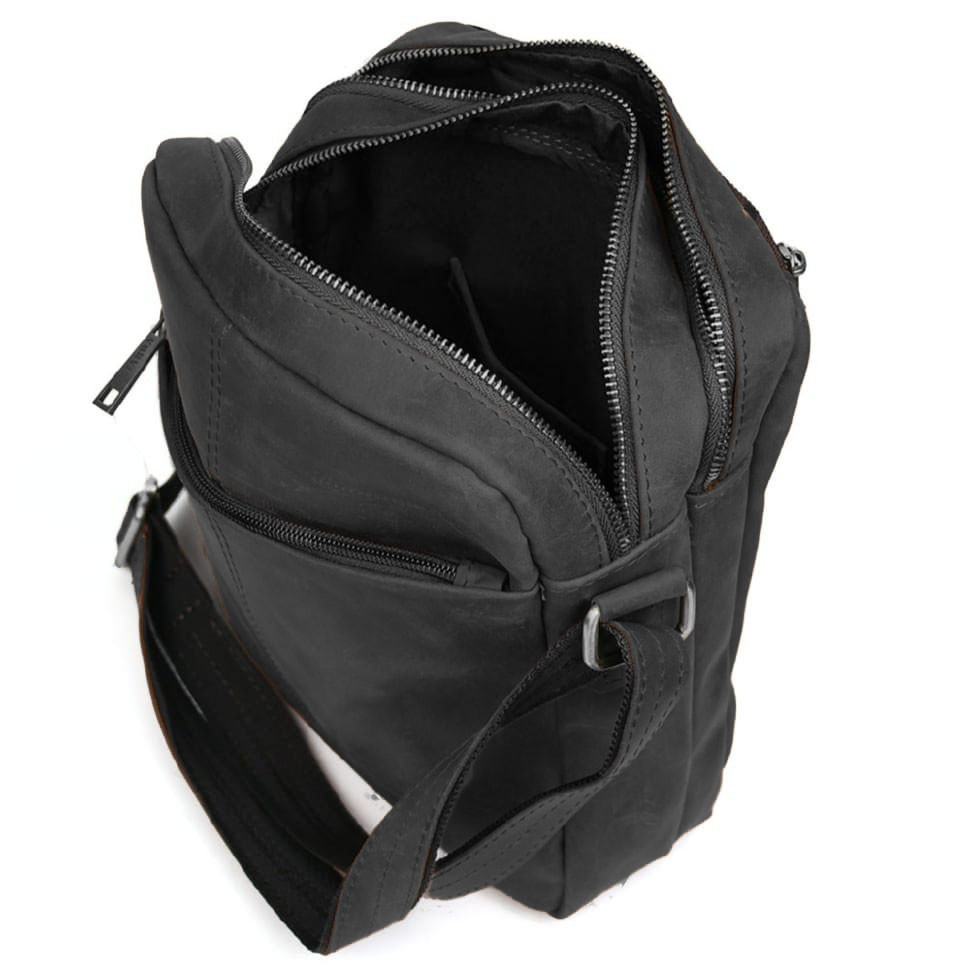 Сумка месенджер чоловіча вертикальна через плече TARWA Чорний RА-60121-3md 