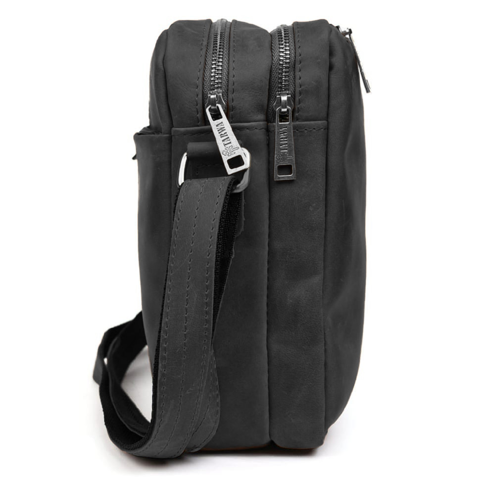 Сумка месенджер чоловіча вертикальна через плече TARWA Чорний RА-60121-3md 