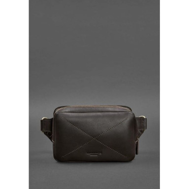 Dropbag Mini Leather Belt Bag dark brown