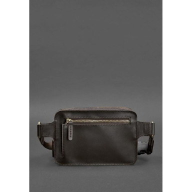 Dropbag Mini Leather Belt Bag dark brown