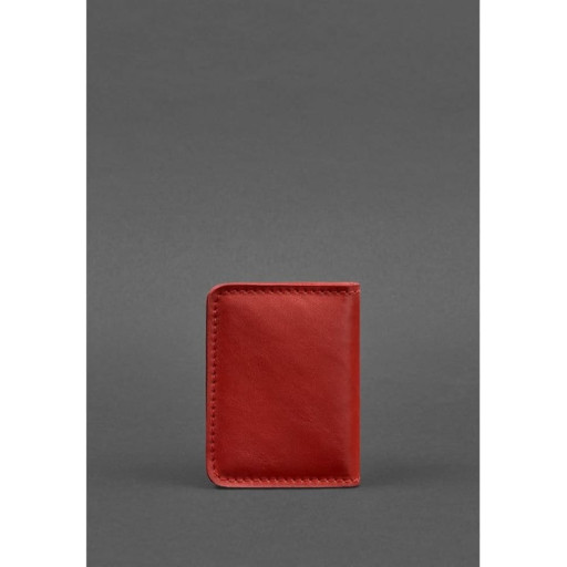 Жіноча шкіряна обкладинка для ID-паспорта та водійських прав 4.0 червона