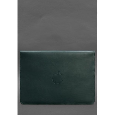 Кожаный чехол-конверт на магнитах для MacBook 15-16 дюйм Зеленый