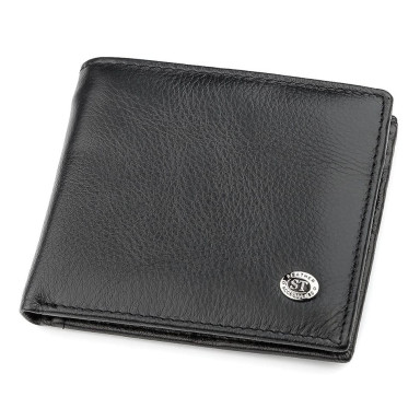 Мужской купюрник ST Leather 18305 (ST159) кожаный Черный