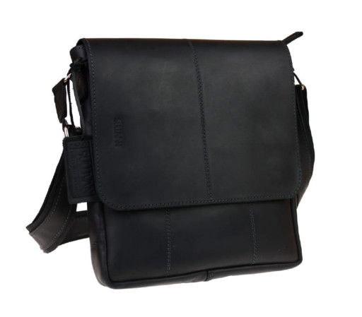 Сумка чоловіча шкіряна на плече SULLIVAN 354-121(40) чорна