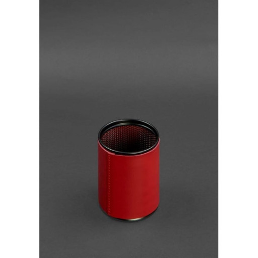 Склянка для ручок у шкіряному чохлі червоний краст