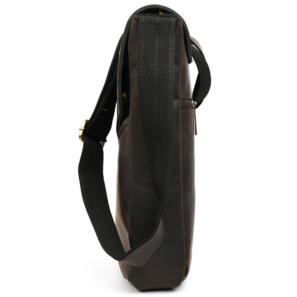 Mens leather shoulder bag A4 RC-1502-3md TARWA brown