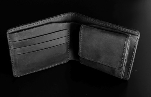 Кошелек кожаный маленький gm8(9) черный