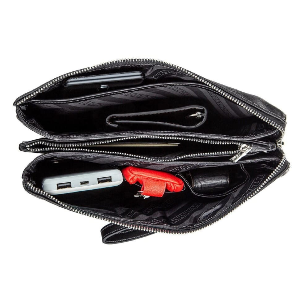 Барсетка чоловіча GRANDE PELLE 11146 в гладкій шкірі Чорна