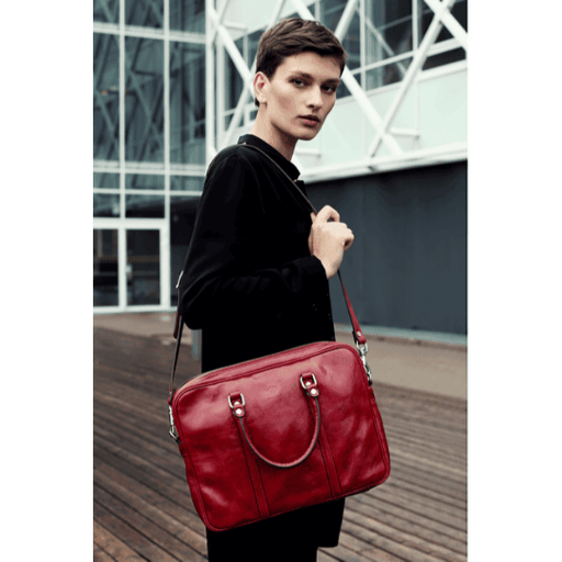 Шкіряна сумка для ноутбука - Hobbit - червоний 5205301