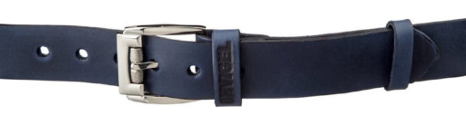 Класичний чоловічий ремінь SHVIGEL 11254 шкіряний Синій