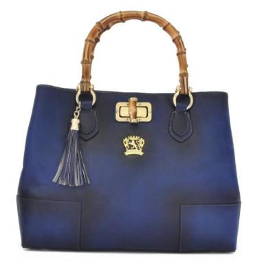 Pratesi BBL291 - Sarteano Shoulder Bag in cowhide leather Bruce Blu