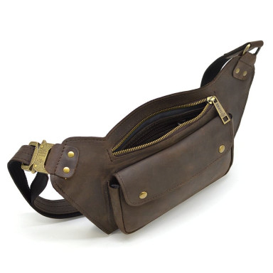 Leather banana waist brown horseskin RC-8133-3md TARWA