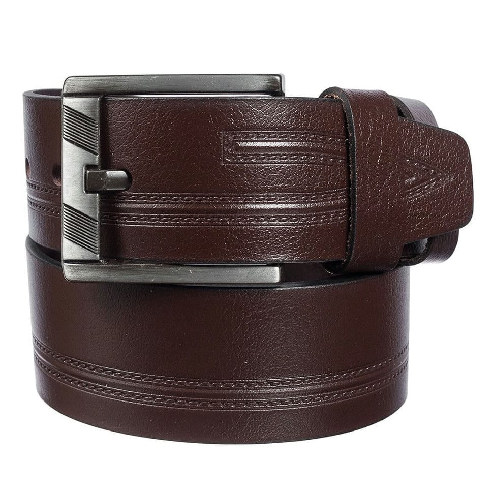 Ремінь шкіряний YSK класичний 3,5 см 3062-2 корич