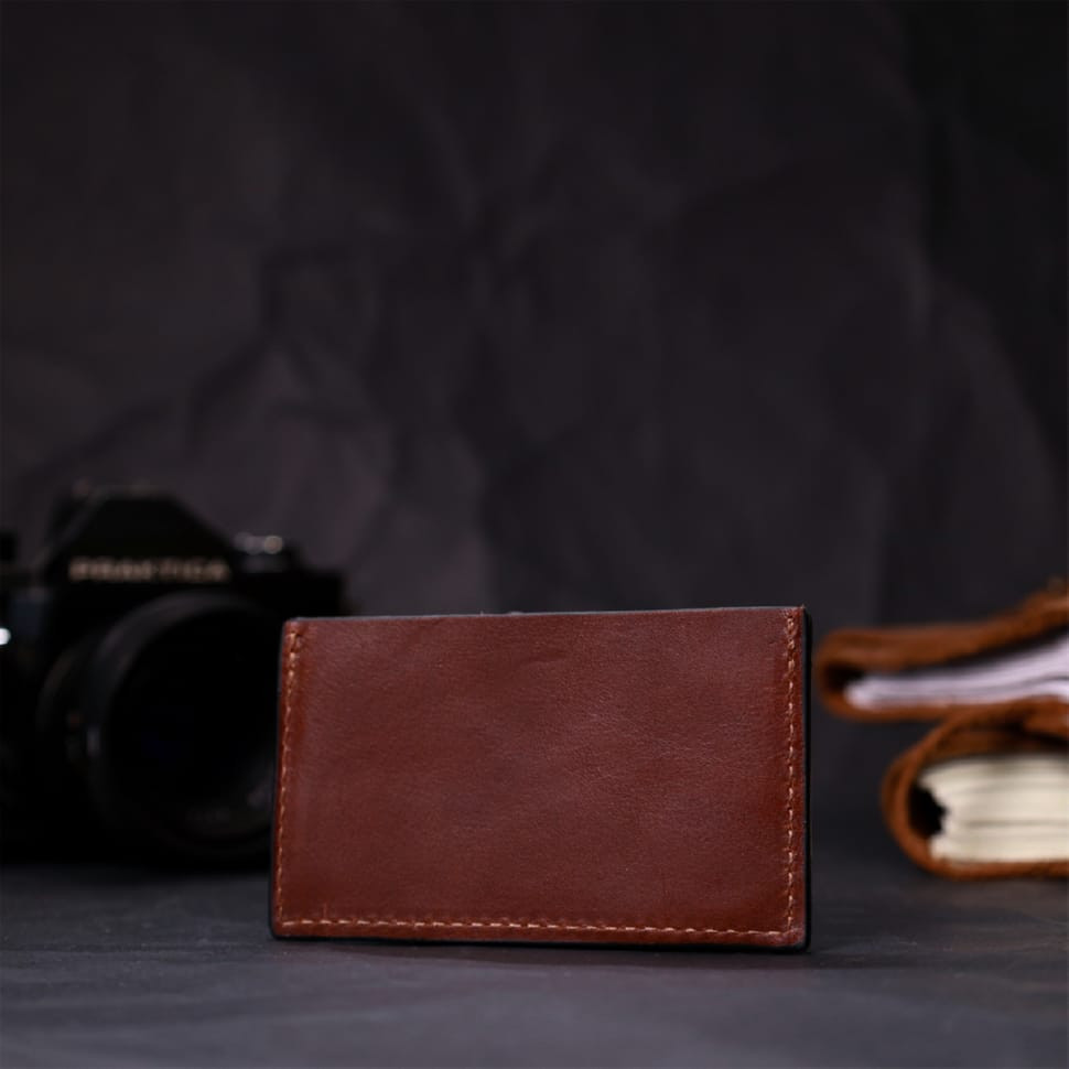 Візитниця із натуральної фактурної шкіри під змію KARYA 20985 Бежевий