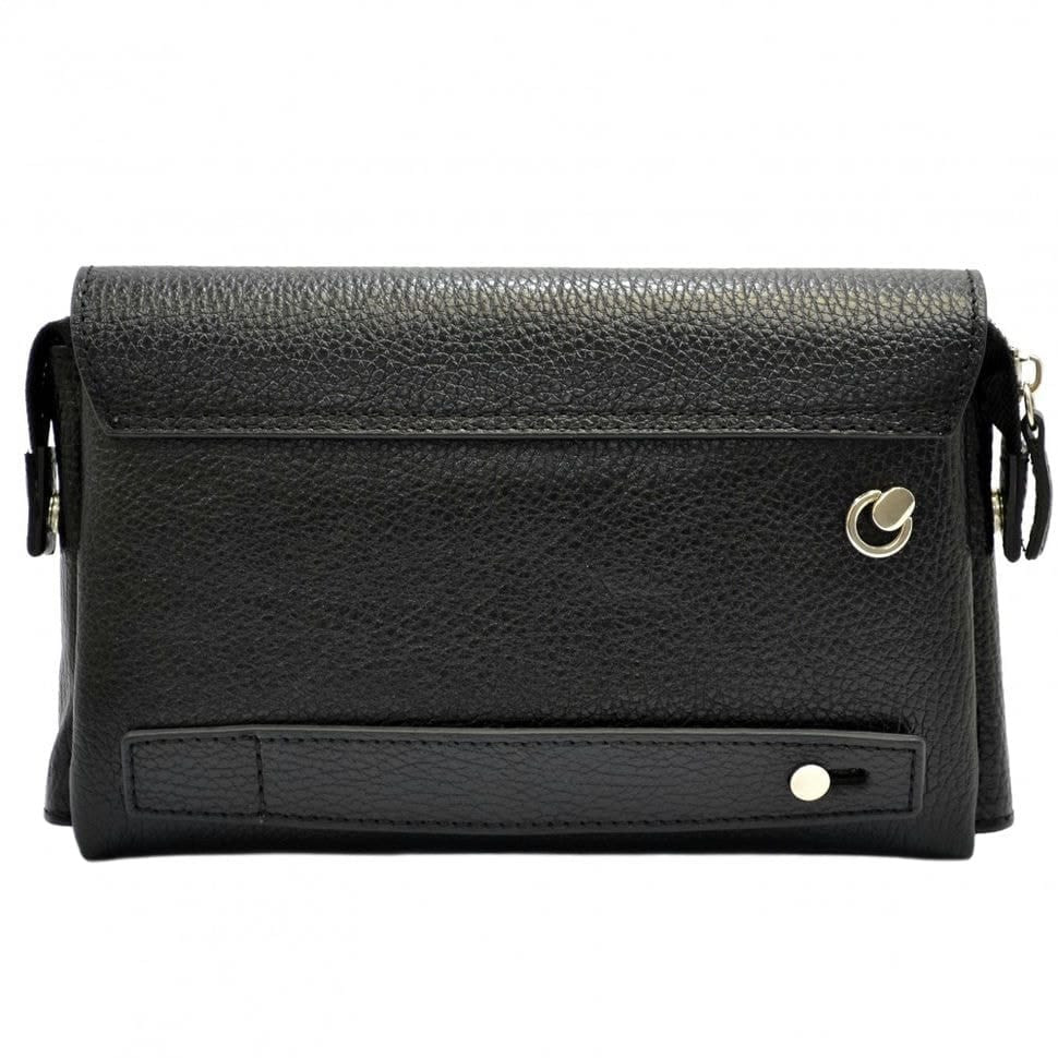 Барсетка кистевая кожаная DESISAN 1462-01 черный мелкий флотар