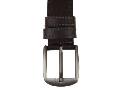 Ремінь чоловічий шкіряний джинсовий подвійна строчка SULLIVAN 112-25 (8) 115-150 см коричневий