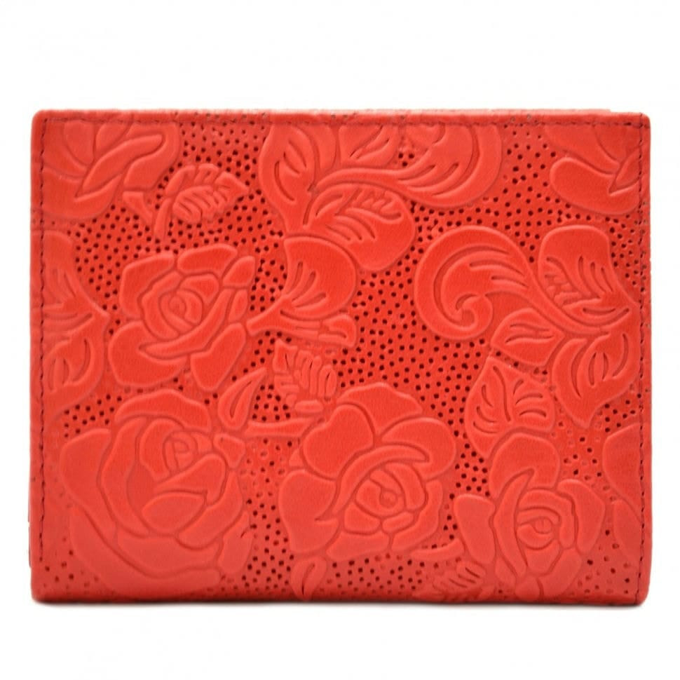 Гаманець жіночий шкіряний Desisan 105-424 червоні квіти
