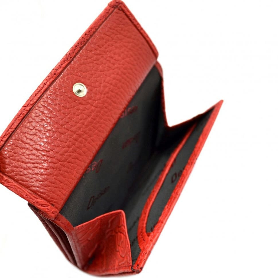 Гаманець жіночий шкіряний Desisan 105-424 червоні квіти