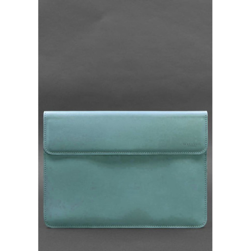 Кожаный чехол-конверт на магнитах для MacBook Pro 16" Бирюзовый