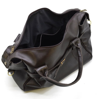 Travel leather bag GC-7079-3md brand TARWA, brown