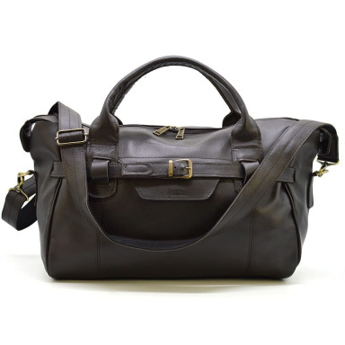 Travel leather bag GC-7079-3md brand TARWA, brown