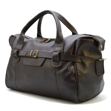 Travel leather bag GC-7079-3md brand TARWA, brown