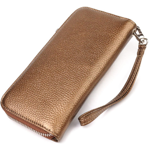 Неповторний гаманець з відливом для жінок з натуральної шкіри CANPELLINI 21614 Коричневий