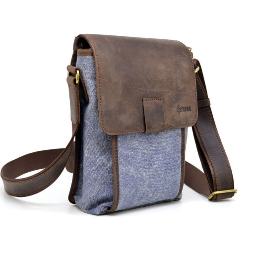 Сумка через плече канвас + шкіра RKj-3938-4lx Tarwa