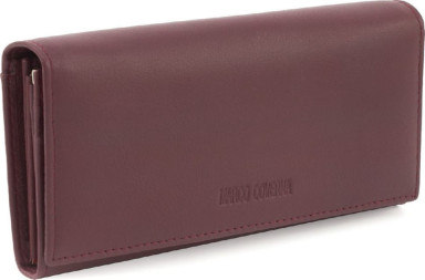 Burgundy Women`s Large Leather Wallet Marco Coverna MA150-1 WineRed
