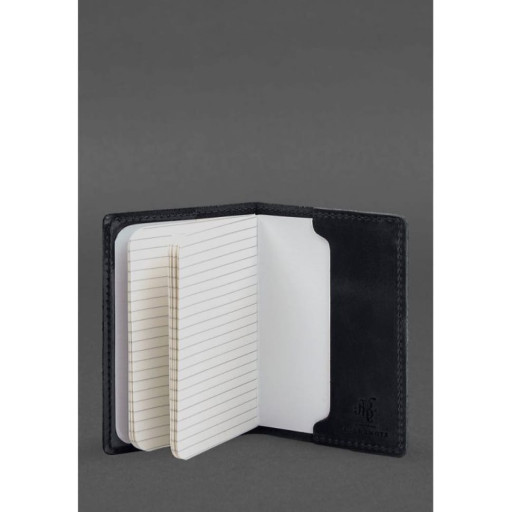 Шкіряна обкладинка для військового квитка офіцера запасу 8.2 темно-синій Crazy Horse