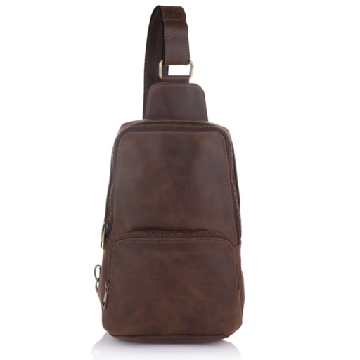 Коричнева вінтажна шкіряна сумка через плече Newery N41719KC
