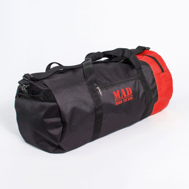 Большая спортивная сумка–тубус XXL 50L черно-красная от MAD | born to win